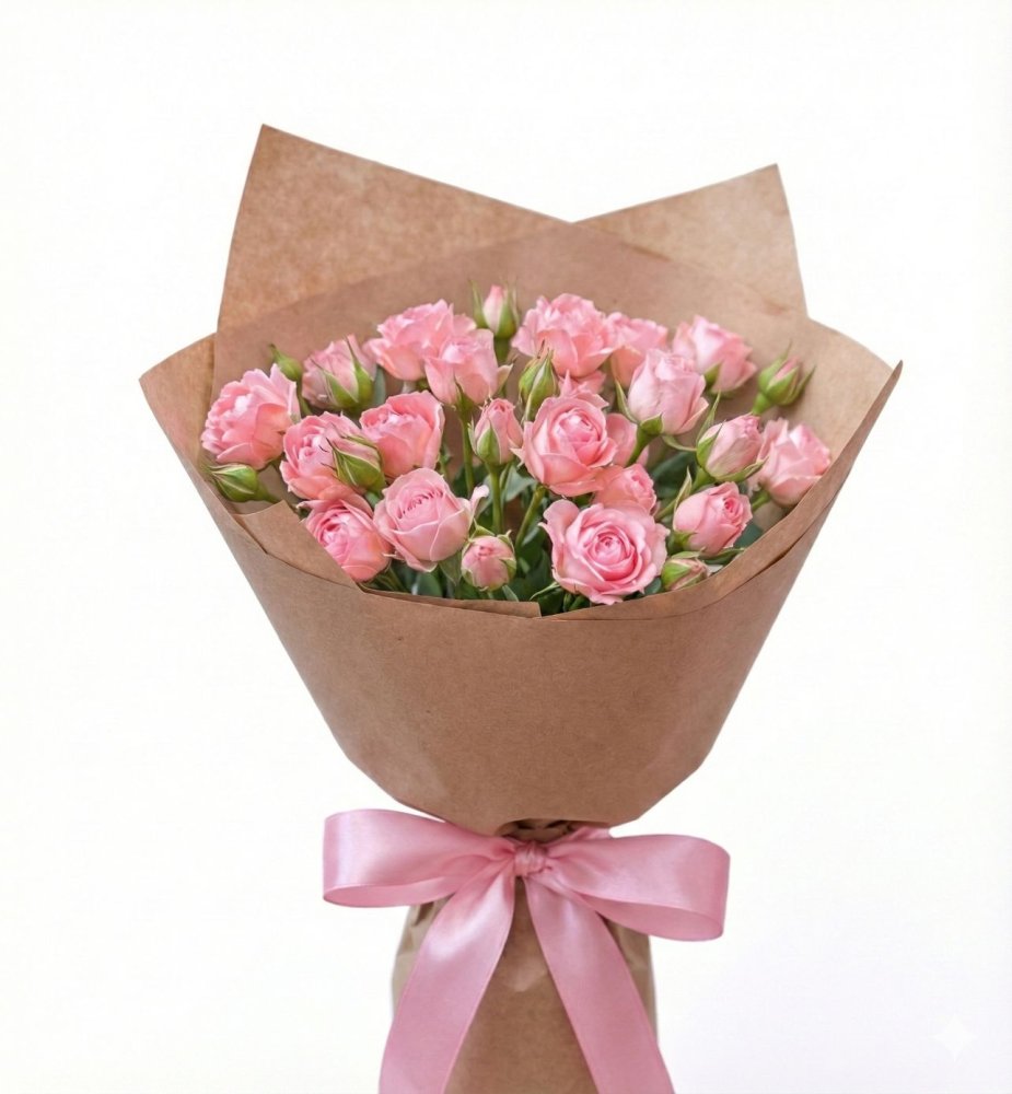 Букет роз Розовая акварель